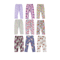 New Arrival Spring/Summer Flower Print Girl Leggings Soft Fabric Polyester Pants Children Casual Pants