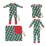 Christmas Custom Print Casual Double Zipper Bamboo Viscose Baby Skin-Friendly Pants