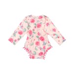 O-Neck Waith Ruffle Toddler Romper for 5-6 Years Girl with Bow