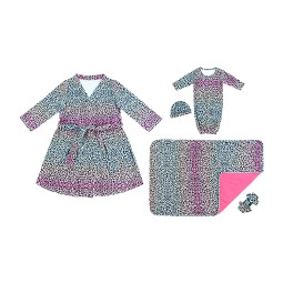 Hot Sale Leopard Print Silk Robe Comfortable Cheap Women's Pajamas Baby Clothing Set Mommy and Me Outfit Newborn Clothing