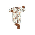 Custom Print Designer Style Newborn Bamboo Romper Zipper Romper Long Sleeve Kids Romper Baby Romper Wholesale