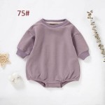 In Stock 0-24 Months Organic Cotton Sweatshirt Kids Terry Cloth Creeper Baby One-Piece Ins Hot Sale Crawling Outfit
