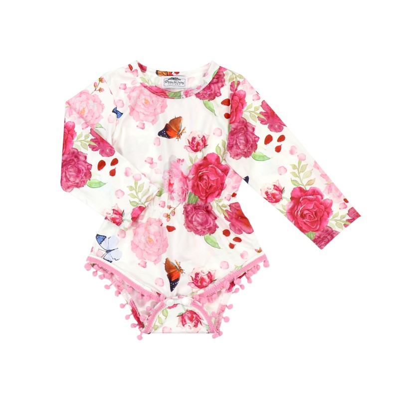 O-Neck Waith Ruffle Toddler Romper for 5-6 Years Girl with Bow