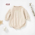 In Stock 0-24 Months Organic Cotton Sweatshirt Kids Terry Cloth Creeper Baby One-Piece Ins Hot Sale Crawling Outfit