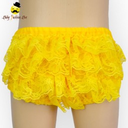 Model Design Toddler Wear Plain Yellow Ruffle Lace Bubble Newborn Clothing Baby