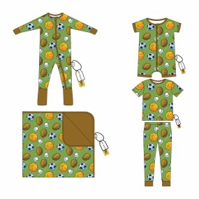 Bamboo Baby Romper Kids Pajamas Zipper Romper Footed Zippy Toddler Baby Girl Romper Baseball Print Romper