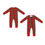 Bamboo/Milk Silk/Knit Cotton Fabric Breathable Zipper Baby Newborn Sleepsuit Custom Print Christmas Romper