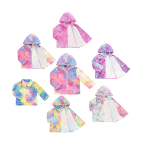 2023 Winter Wholesale Faux Fur Wool Coat Girl Custom Tie-Dye Sweatshirt Hoodie Winter Warm Coat