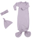 Custom High Quality Baby Evening Gown Solid Color Soft Breathable Knit Pure Cotton Baby Knot Gown Newborn Sleep Sack