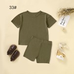 2pcs Set Viscose Bamboo Spandex Short Sleeve Shirt with Shorts Set Children's Clothing Wholesale Summer Toddler Boy Clothing Set