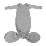 Custom High Quality Baby Evening Gown Solid Color Soft Breathable Knit Pure Cotton Baby Knot Gown Newborn Sleep Sack