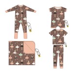 Bamboo Print Baby Pajamas Mermaid Ballerina Bamboo Romper Girl Zipper Bamboo Sleeper