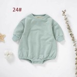 In Stock 0-24 Months Organic Cotton Sweatshirt Kids Terry Cloth Creeper Baby One-Piece Ins Hot Sale Crawling Outfit