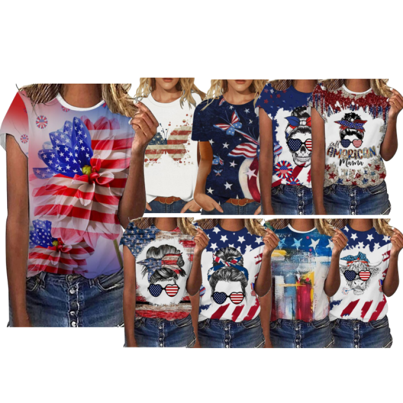 Hot Sale Custom Denim Women's Shirt Women's Casual Short Sleeve T-Shirt Graphic T-Shirt Top