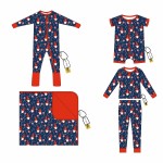 Christmas Custom Print Casual Double Zipper Bamboo Viscose Baby Skin-Friendly Pants