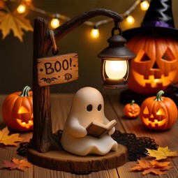 3D Resin Halloween Ghost Night Light Cute Little Ghost Warm Night Light Party Home Table Decoration Item