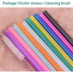 Hot-Selling Eco-Friendly Pet Material Straw Reusable Crystal Swirl Corrugated Straw
