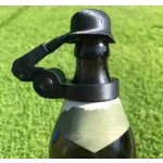Soldier Salute Green/Black Helmet Wine Stopper Beverage Bottle with Plastic Art Party Decorative Lid