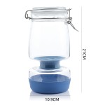 34 oz Airtight Olive Glass Pickle Jar with Filter Flip-Top Plastic Filter for Pickles and Kimchi Food Container