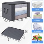 Large Foldable Cotton Linen Clothes Storage Organizer Foldable Folding Bed Thick Breathable Fabric Under-Bed Storage Box Bag