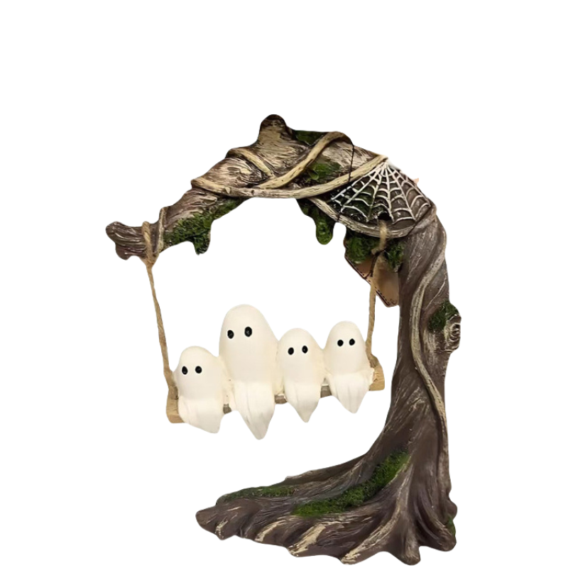 Ghost Theme Resin Decoration Craft Table Decoration & Wall Sign Plywood Souvenir Gift Style for Festival Atmosphere