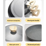 Direct New Arrival American Style Design Non-Stick Cookware Set Aluminum Alloy Wood Handle Pots and Pans for Home Kitchen Use