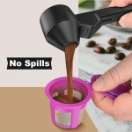 Practical Coffee Spoon Creative Coffee Slide Spoon Long Handle Large Capacity Leak-Proof Round Coffee Spoon