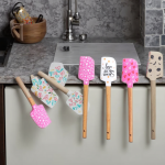 Valentine's Day Baking Pastry Scraper Baking Silicone Spatula Printed Pattern Silicone Spatula