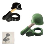 Soldier Salute Green/Black Helmet Wine Stopper Beverage Bottle with Plastic Art Party Decorative Lid