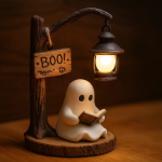 3D Resin Halloween Ghost Night Light Cute Little Ghost Warm Night Light Party Home Table Decoration Item