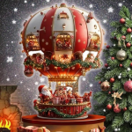 Christmas Hot-Selling Balloon Santa Claus Acrylic Hanging Decoration Bedroom Living Room Wall Decoration