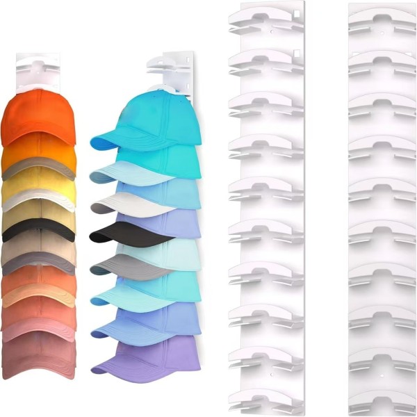 Multifunctional Modern Minimalist High-Quality Plastic Baseball Cap with Multi-Layer Wall-Mounted Storage Rack