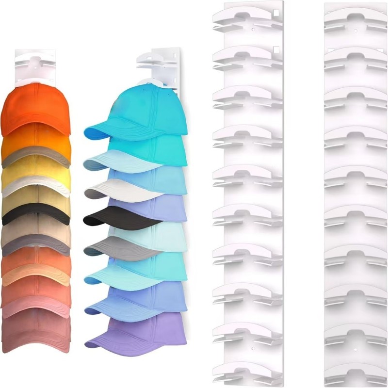 Multifunctional Modern Minimalist High-Quality Plastic Baseball Cap with Multi-Layer Wall-Mounted Storage Rack