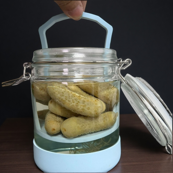 Leak-Proof Airtight Lid Pickle Jar with Filter Flip Refrigerator Pickle Juice Separator Jar with Filter Flip Pickle Jar