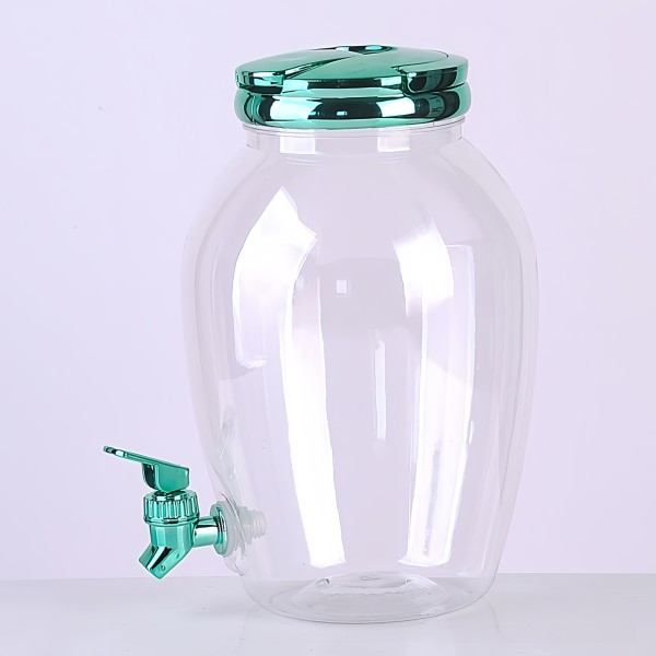 Hot-Selling Transparent Plastic Summer Beverage Dispenser with Faucet Press-Type Camping Water Flow