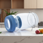 34 oz Airtight Olive Glass Pickle Jar with Filter Flip-Top Plastic Filter for Pickles and Kimchi Food Container