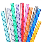 Hot-Selling Eco-Friendly Pet Material Straw Reusable Crystal Swirl Corrugated Straw