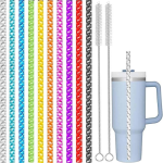 Hot-Selling Eco-Friendly Pet Material Straw Reusable Crystal Swirl Corrugated Straw