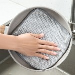 Multipurpose Double-Sided Silver Fiber Dishwashing Cloth Reusable Kitchen Cleaning Cloth and Non-Oily Pot Wiping Cloth