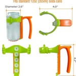 ABS Beverage Can Double-Hand Grip Suction Cup Holder with Anti-Spill Cup Lid and Beverage Can Holder