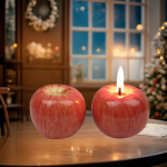 Creative Realistic Apple Candle Christmas Desktop Decoration Ornament Festival Figurine Toy Gift High-Quality