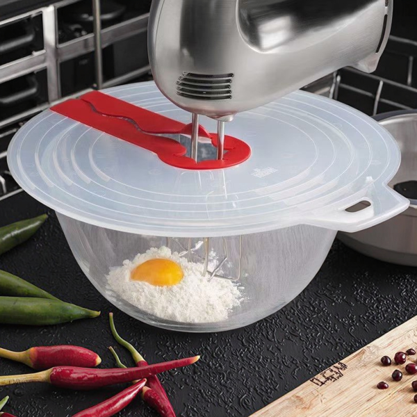Egg Whisk Silicone Splatter Guard Splash Cover Mixing Bowl Cover Kitchen Cooking Supplies