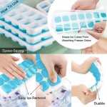 Easy-Release Food-Grade Silicone 14 Cube Ice Cream Cup Tray Mold Anti-Spill Removable Lid Popsicle Silicone Mold
