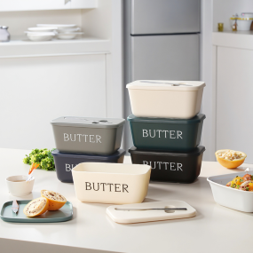 Knife-Enclosed Butter Box Large Capacity Food-Grade PP Cheese Box Refrigerator Butter Storage Container Oil Butter Box