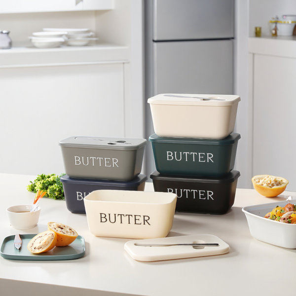 Knife-Enclosed Butter Box Large Capacity Food-Grade PP Cheese Box Refrigerator Butter Storage Container Oil Butter Box