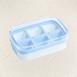 Large Square Silicone Freezer Soup Storage Container with Lid Grid Ice Cube Tray for Ice Cube Molds