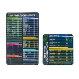 Modern Plastic Air Fryer Quick Reference Guide Magnetic Cheat Sheet Cooking Frying Christmas Sign Fahrenheit Cooking Time