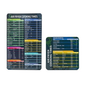 Modern Plastic Air Fryer Quick Reference Guide Magnetic Cheat Sheet Cooking Frying Christmas Sign Fahrenheit Cooking Time