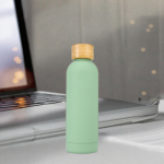 Bamboo Narrow-Neck Insulated Cup Outdoor Sports Water Bottle Custom Portable Stainless Steel Cup