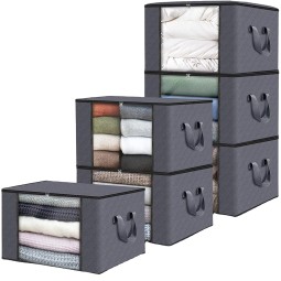Large Foldable Cotton Linen Clothes Storage Organizer Foldable Folding Bed Thick Breathable Fabric Under-Bed Storage Box Bag